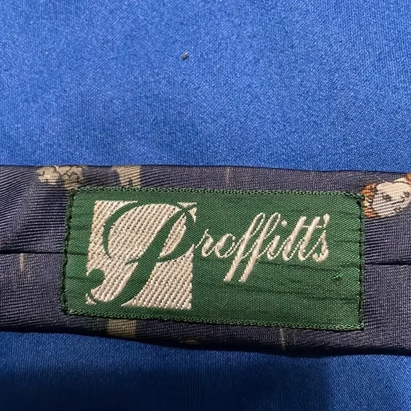 Vintage Golf Tie Necktie Blue with‎ Men playing Golf  Proffitts vintage scene - Picture 5 of 7